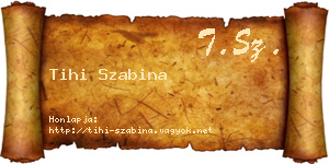 Tihi Szabina névjegykártya