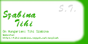 szabina tihi business card